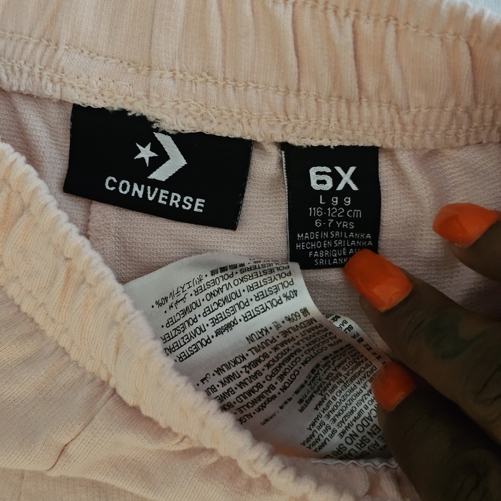 Converse White and Pink Graphic Tee and Shorts Set - Picture 4 of 8